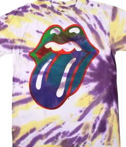 Hot Rolling Stones Colored Tongue Tie-Dye T-Shirt T-Shirt | Rolling Stones