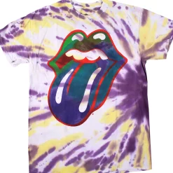 Hot Rolling Stones Colored Tongue Tie-Dye T-Shirt T-Shirt | Rolling Stones
