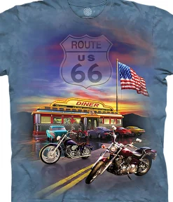 Discount Route 66 Classic Cotton T-Shirt T-Shirt | Patriotic