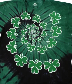 Sale Shamrock Spiral Youth Tie-Dye T-Shirt Kids Youth