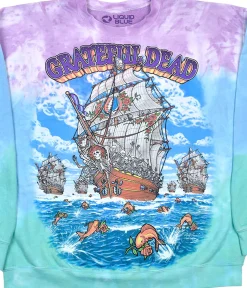 Best Ship Of Fools Tie-Dye Sweatshirt Sweatshirt | Grateful Dead