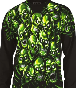 Hot Skull Pile Black Long Sleeve T-Shirt Long Sleeve | Halloween