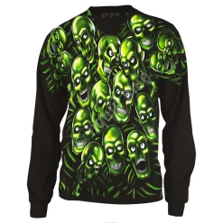 Hot Skull Pile Black Long Sleeve T-Shirt Long Sleeve | Halloween
