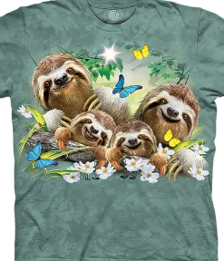 Best Sloth Family Selfie Classic Cotton T-Shirt T-Shirt | Wild Animals