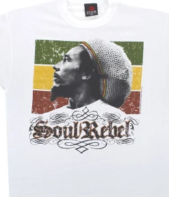 Best Soul Rebel White T-Shirt T-Shirt | Rastafari Art
