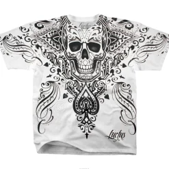 Clearance Spade Skull White Athletic T-Shirt Athletic T-Shirt | Luctus