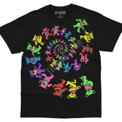 Online Spiral Bears Blacklight Black T-Shirt T-Shirt | Blacklight