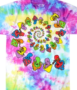 Best Spiral Shrooms Tie-Dye T-Shirt T-Shirt | Light Fantasy