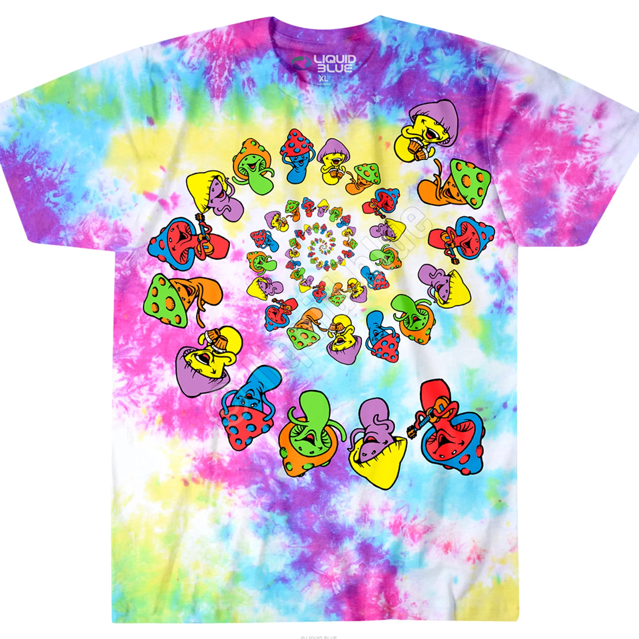 Best Spiral Shrooms Tie-Dye T-Shirt T-Shirt | Light Fantasy
