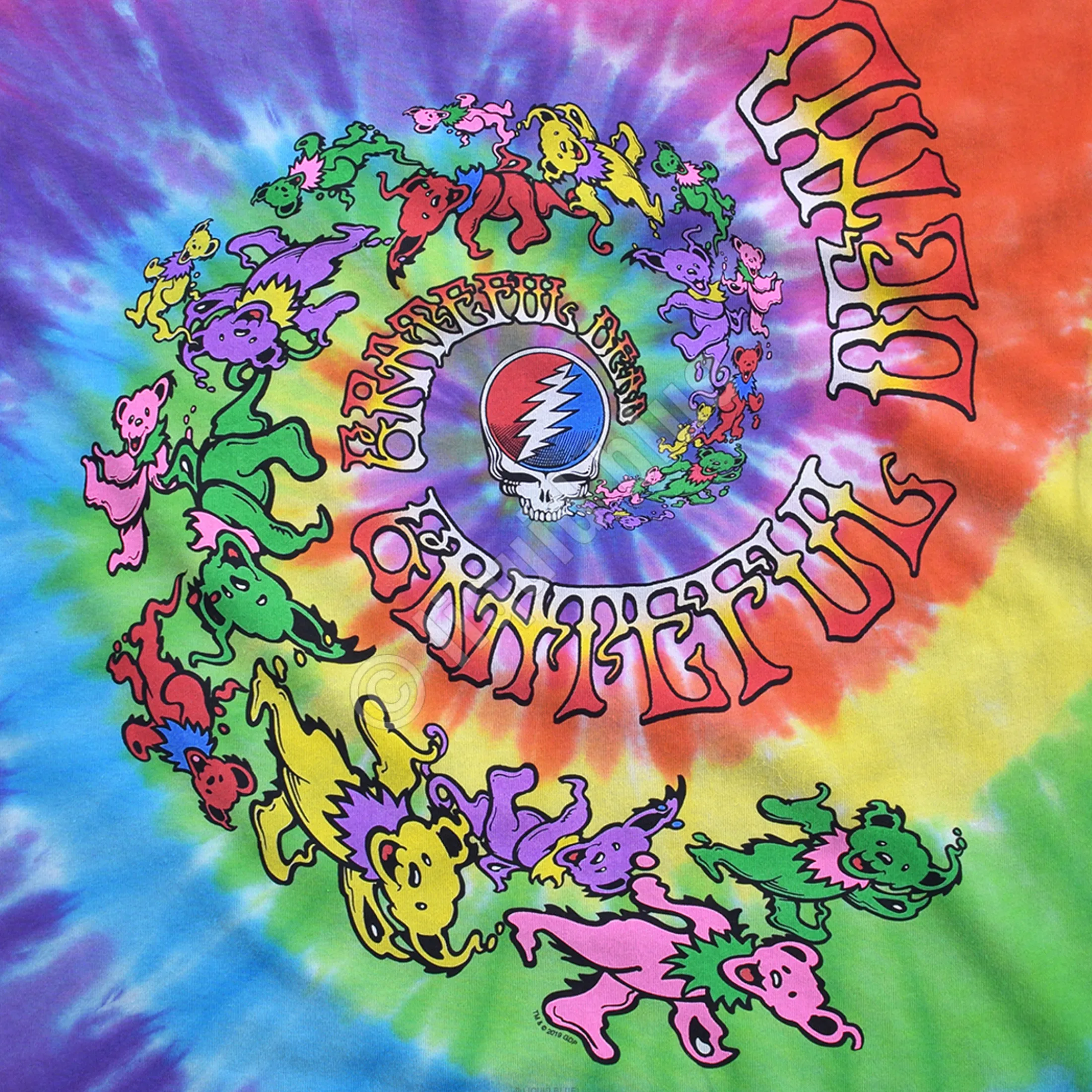 Sale Spiral Trippy Bears Tie-Dye T-Shirt T-Shirt | Grateful Dead