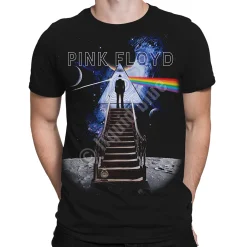 Best Stairway to the Moon Black Athletic T-Shirt Athletic T-Shirt | Pink Floyd