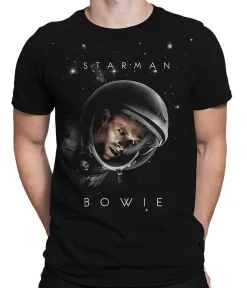 Clearance Starman Black T-Shirt T-Shirt | David Bowie