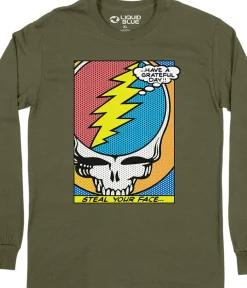 Fashion Steal Your Face Pop Art Long Sleeve T-Shirt Long Sleeve | Grateful Dead