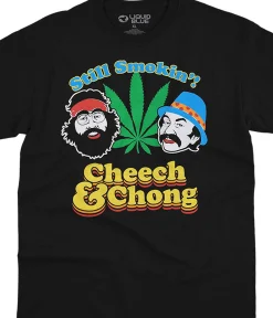 Clearance Still Smokin Black T-Shirt T-Shirt | Cheech And Chong