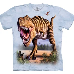 Online Striped Rex Kids' T-Shirt Kids Youth | Dinosaurs