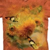 Hot Sunflowers And Butterflies Classic Cotton T-Shirt T-Shirt | Nature & Peace