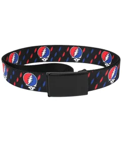 Hot SYF Bolt Adjustable Web Belt Black Belts | Grateful Dead