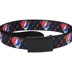 Hot SYF Bolt Adjustable Web Belt Black Belts | Grateful Dead
