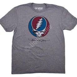 Discount SYF Vintage Dark Heather Grey Poly-Cotton T-Shirt Poly-Cotton T-Shirt | Grateful Dead