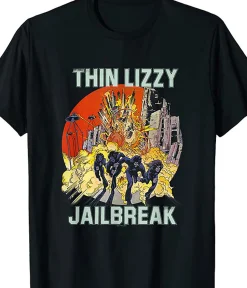 Best Thin Lizzy Jailbreak Black T-Shirt T-Shirt | Thin Lizzy
