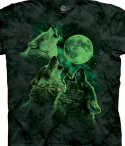 Best Three Wolf Moon® Classic Cotton T-Shirt - Glow In The Dark T-Shirt | Wolf Shirt Collection