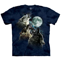 Online Three Wolf Moon® Classic Cotton T-Shirt - Blue T-Shirt | Wolf Shirt Collection