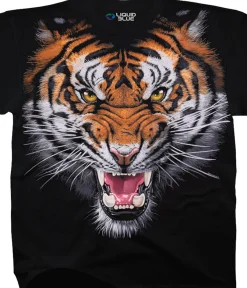Fashion Tiger Face Black T-Shirt T-Shirt | Tigers