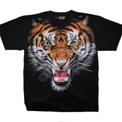 Fashion Tiger Face Black T-Shirt T-Shirt | Tigers