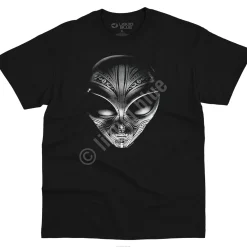 Discount Tribal Alien Black T-Shirt T-Shirt | Space