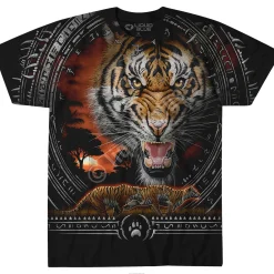 Fashion Tribal Tiger Black T-Shirt T-Shirt | Tigers