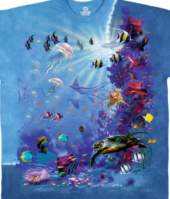 Hot Tropical Reef Tie-Dye T-Shirt T-Shirt | Aquatic