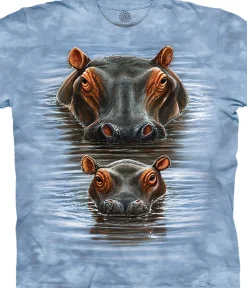 Best Two Hippos Classic Cotton T-Shirt T-Shirt | Wild Animals