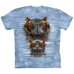 Best Two Hippos Classic Cotton T-Shirt T-Shirt | Wild Animals