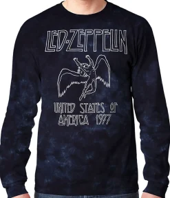 Clearance USA Tour 77 Tie-Dye Long Sleeve T-Shirt Long Sleeve | Led Zeppelin
