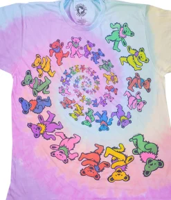 Online Vintage Spiral Bears Poly-Cotton Tie-Dye T-Shirt Poly-Cotton T-Shirt | Grateful Dead