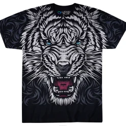 New White Tiger Stare Black T-Shirt T-Shirt | Tigers