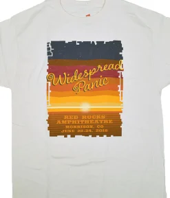 Best Widespread Panic Red Rocks White T-Shirt T-Shirt | Widespread Panic