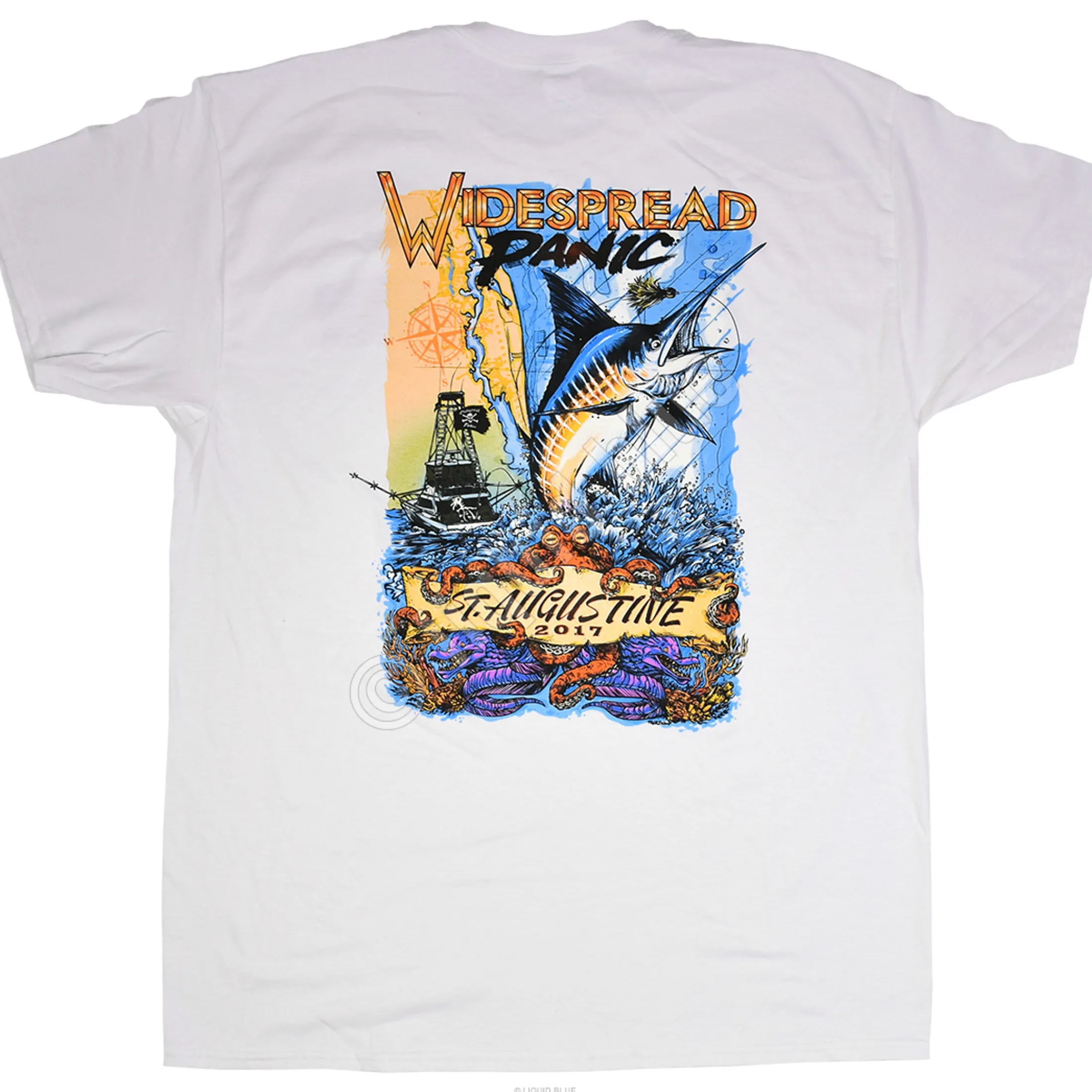 Sale Widespread Panic St. Augustine White T-Shirt T-Shirt | Widespread Panic