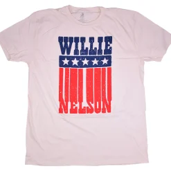 Clearance Willie Nelson American Name Tan T-Shirt T-Shirt | Willie Nelson