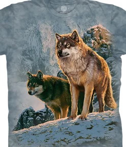 Best Wolf Couple Sunset Classic Cotton T-Shirt T-Shirt | Wolf Shirt Collection