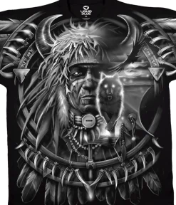 Online Wolf Dreamcatcher Black T-Shirt T-Shirt | American Wildlife