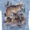 Best Wolf Family Mountain Kids' T-Shirt Kids Youth | Wolf Shirt Collection