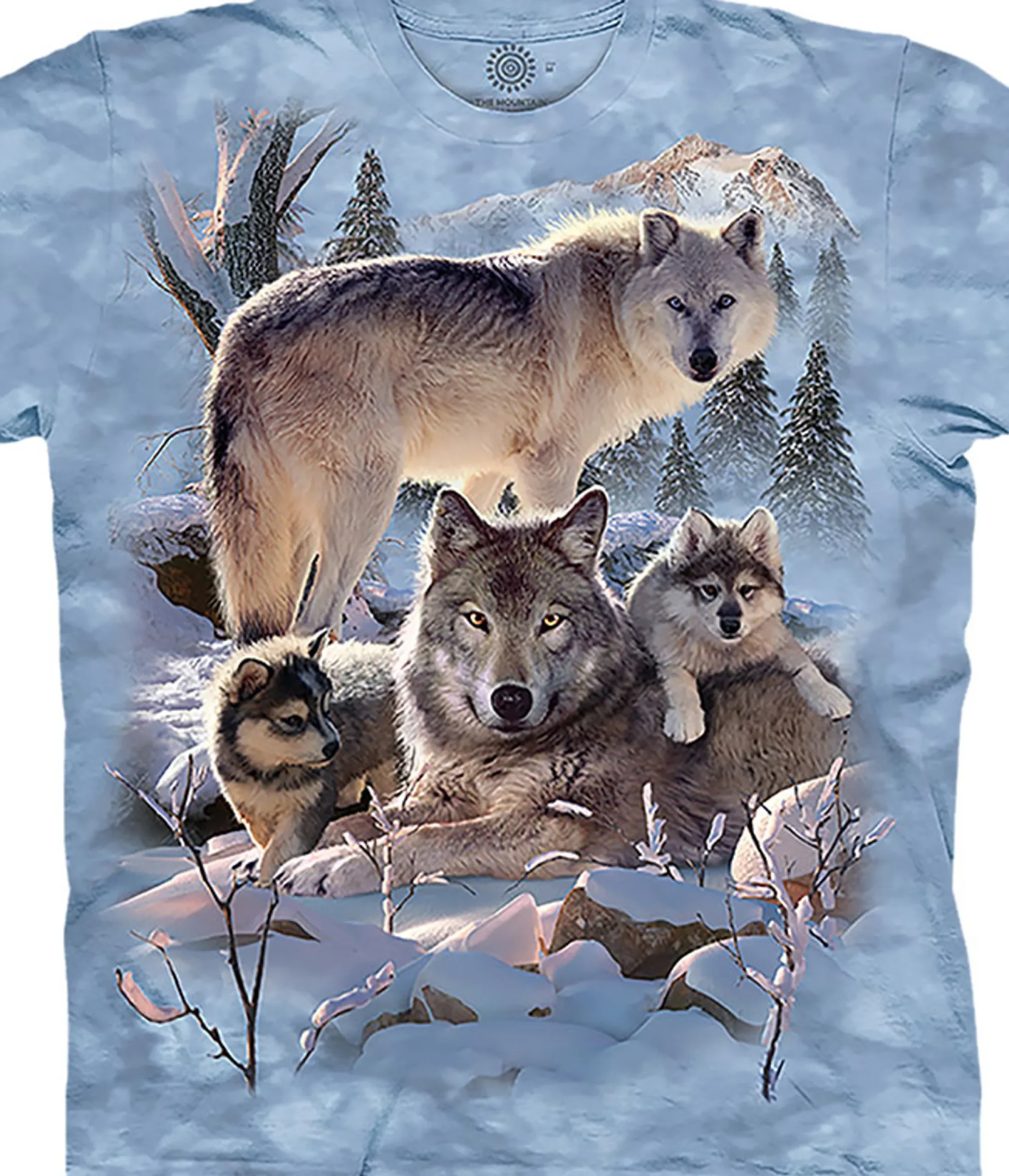 Best Wolf Family Mountain Kids' T-Shirt Kids Youth | Wolf Shirt Collection