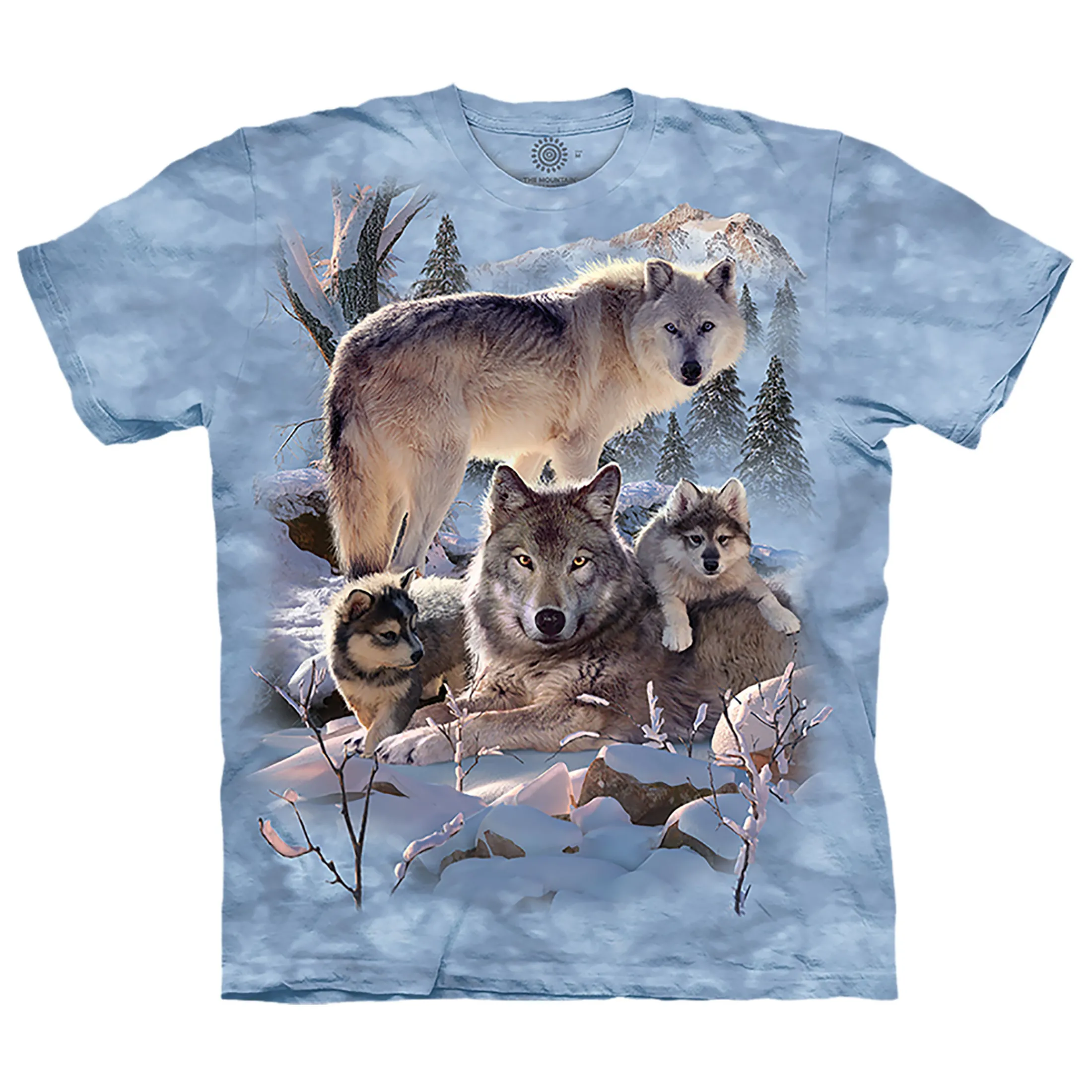 Best Wolf Family Mountain Kids' T-Shirt Kids Youth | Wolf Shirt Collection