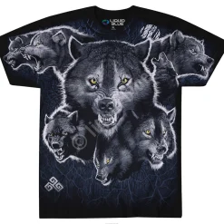Outlet Wolf Pack Black T-Shirt T-Shirt | American Wildlife