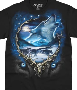 Sale Wolf Run Black T-Shirt T-Shirt | American Wildlife