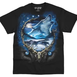 Sale Wolf Run Black T-Shirt T-Shirt | American Wildlife