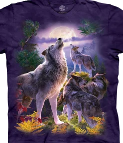 Fashion Wolfpack Moon Classic Cotton T-Shirt T-Shirt | Wolf Shirt Collection