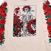Best Woodcut Wheel & Roses Long Sleeve Natural T-Shirt Long Sleeve | Liquid Blue
