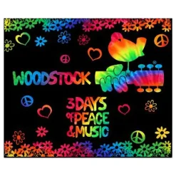 Clearance Woodstock 3 Days Tie-Dye Fleece Blanket Woodstock